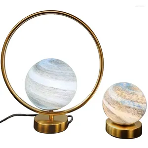 Lampes de table Star Star Sky Art Lamp Cercle Circle en aluminium Ornements décoratifs Planète Lumière pour le chevet d'étude