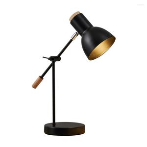Lampes de table moderne blanc/noir lampe à Led chevet fer pour enfants étude de bureau en bois pour les appareils d'éclairage à la maison