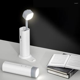 Tafellampen Moonbiffy 3 in 1 LED -bureau met stand roteerbare opvouwbare lichten voor slaapkameroogbescherming lezen