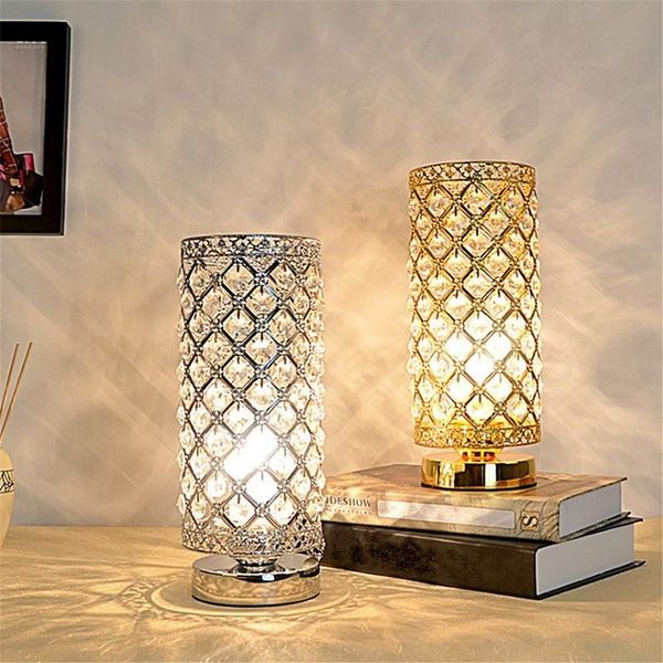 Lampes de table Moonlux moderne LED lampe de bureau en cristal E27 lampe de chevet réglable avec EU PlugTable