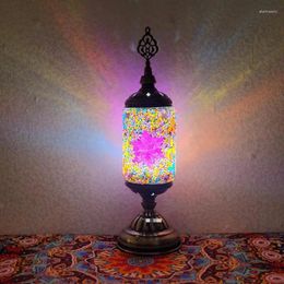 Lampes de table des lampes marocaines de la lampe de bureau en verre de la lampe de bureau en verre interrupteur de la chambre à coucher turque