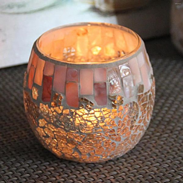 Lampes de table des lampes marocètes en verre mosaïque Candlers en verre antialoté