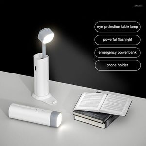 Lampes de table multi-fonction multi-fonctions rechargeables de nuit LED lampe de protection oculaire de la lampe d'apprentissage de chambre à coucher