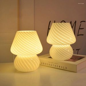 Lámparas de mesa Murano Glass Desk Boskside Bedside Strips Small Strip -Mushroom Decoración de luz ambiental