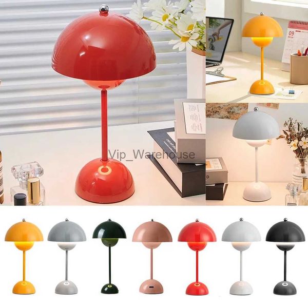 Lámparas de mesa Mushroom Flower Bud LED Lámparas de mesa recargables Lámpara de escritorio moderna Luz nocturna táctil para restaurante Café Decoración del dormitorio Regalos YQ231006