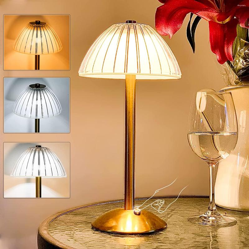 Table Lamps Mushroom LED Lamp Nightstand Desk Rechargeable Dimming Night Light For Bar El Office Restaurant Bedroom Dormitory