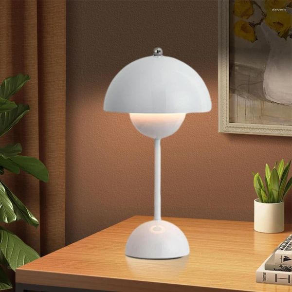 Lampes de table Champignon LED Lampe Portable USB Charge Fleur Bourgeon Veilleuse Tactile Dimmable Bureau Chambre À Côté Décor Moderne