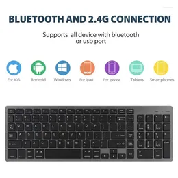 Lámparas de mesa Mude teclado delgado Computadora de oficina en el hogar Plegable para MacBook Wireless Laptop PC 2.4G