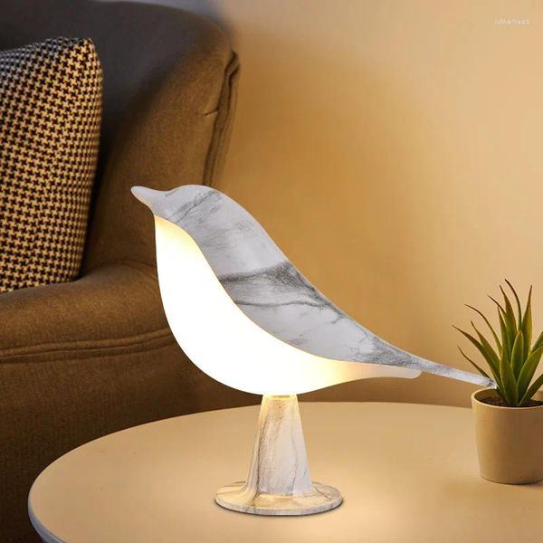 Lámparas de mesa luz nocturna para niños Lámpara de urraca decoración de pájaros pequeños toque moderno toque moderno lindo dormitorio led cocina al aire libre