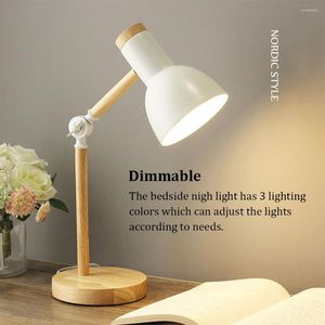Lampes de table lampe de lecture de nuit avec abat-jour lampe de bureau de table de chevet à intensité variable pour la maison chambre salon dortoir blanc
