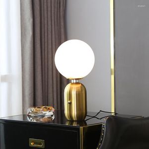 Tafellampen Noordelijke aballs lamp bureau lichten creatief aluminium nachtlamp loft art decor melkachtige matglazen glazen tinten lezen