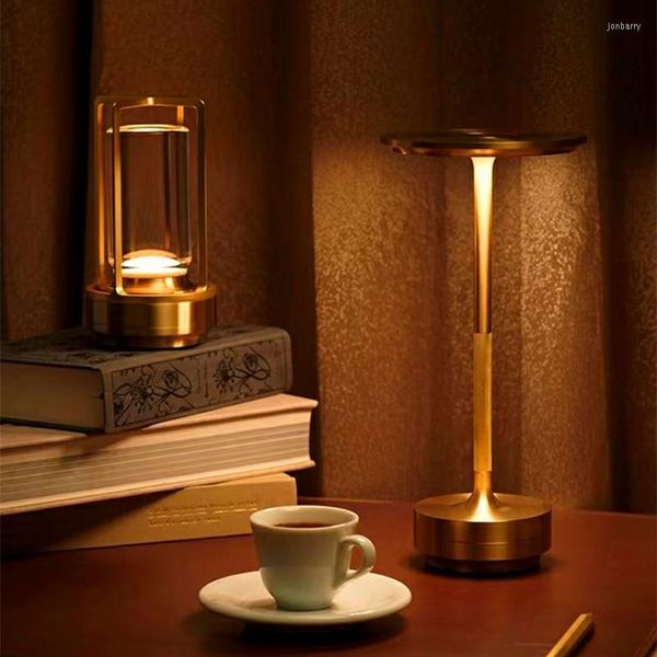 Lámparas de mesa Lámpara de barra nórdica 3600mAh Escritorio inalámbrico Touch Dimming Atmósfera de noche Luz nocturna para regalos de restaurante de café