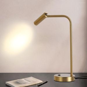 Lampes de table chambre nordique lampe de chevet Simple moderne américain luxe El étude lecture lumière LED décorative