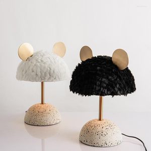 Lampes De Table Design Nordique Individuel Moelleux Lampe Base En Marbre Led E27 Animaux Lampes De Bureau Salon Chambre Princesse/Enfants