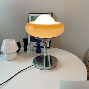 Tafellampen Neerslagachtige ei taartlamp in Japanse stijl met romige witte lampenkap en ijzeren bodem voor slaapkamerbeddecoratie - 250 g re dhud7