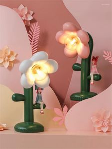 Tafellampen Noordelijke bloemvorm meisje kinderen decoratieve lamp slaapkamer bedrandkapelkleding woonkamer zachte ornament bureau verlichting