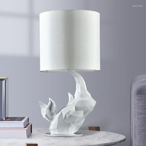 Lampes de table nordique géométrique rhinocéros LED moderne chambre lampe de chevet salon décor lumière résine éclairage industriel Luminaire