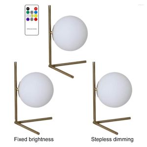 Tafellampen Noordelijke glazen bal LED LAMP Metaal Basis Stijlvolle USB Touch Switch White Lighting Reading voor woonkamer Art Decoratie