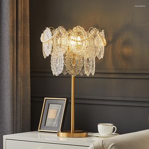 Lampes de table Lampe LED en cristal d'or nordique de luxe américain pour salon canapé bureau lumières chambre étude décorative plancher de la maison