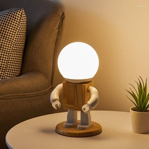 Tafellampen Noordelijke home decor USB Power Desk Lamp Bedide moderne robot woonkamer slaapkamer decoratie lees nachtrust kinderen licht