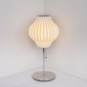 Tafellampen Noordse lamp voor slaapkamer zijden stoffen lampenkap esthetische armaturen huisdecor lichte woonkamer