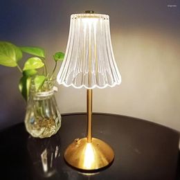 Tafellampen Noordse LED -bureaulamp metaal retro decoratief licht oplaadbaar 1800 mAh steplagloos dimmen thuisdecor voor woonkamer slaapkamer