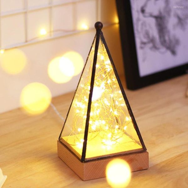 Lámparas de mesa Lámpara de lectura de madera maciza de vidrio LED nórdico Árbol de fuego Luz de flor de plata Dormitorio Estudio de cabecera Escritorio Deco