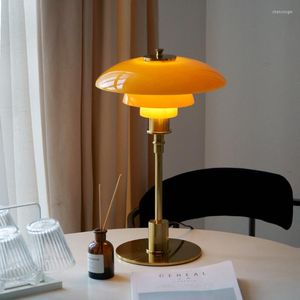 Tafellampen Noordse LED-lamp postmodern oranje wit slaapkamer creatieve woonkamer studie el decoratief glas