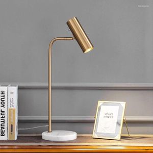 Lampes de table nordique LED minimaliste rotatif marbre noir or lampes de bureau pour chambre étude salons décoration éclairage