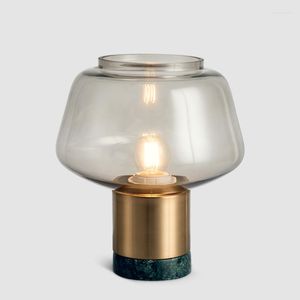 Lampes de table Lampe en marbre nordique LED Veilleuse pour salon Café Ornement