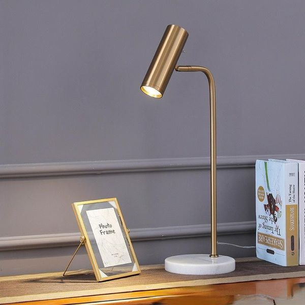 Lampes de table Lampe de bureau LED moderne nordique étude simple chambre lampe de chevet modèle chambre étudiant dortoir lecture marbre décor lighttable