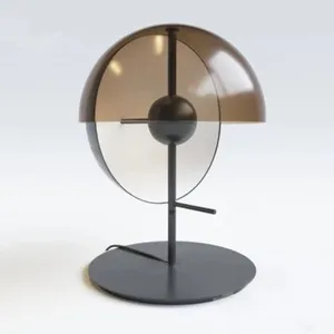 Tafellampen Noordse postmoderne designer smeedijzeren villa slaapkamer bedstudie studie creatieve ronde lamp