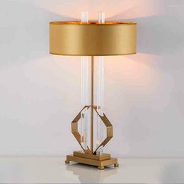 Tafellampen Noordelijke postmodern eenvoudige ontwerper Luxe Creative Villa Nightstand Cabinet Model Studie Iron Glass Lamp Desk LU8201035