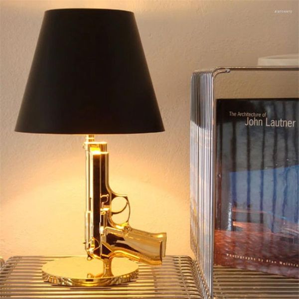 Lampes de table nordique résine plaqué or chambre moderne créatif salon étude bureau décoration lumières décor luminaires