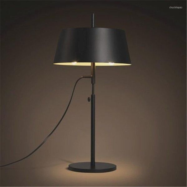 Lampes de table Nordic Retro Loft Black Light Modern Living Lampe de chevet Art Iron El Lights