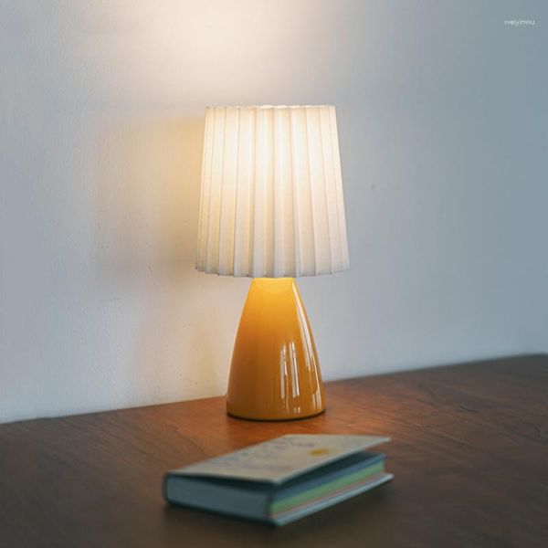 Lampes De Table Nordic Retro Smoothie Lampe Design Simple Atmosphère Veilleuses Pour Chambre Chevet Orange Et Blanc Décor Led Luminaires