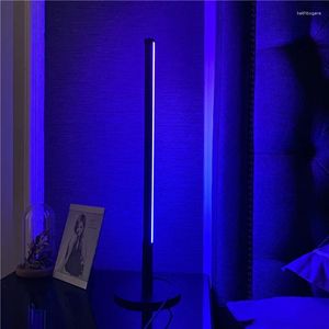 Lampes de table nordique rvb lampe touch à la chambre télécommandée salon de chambre de lit de bureau décor éclairage lumineux debout léger