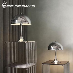Tafellampen Nordic Eenvoudige Creatieve Italiaanse Paddestoel Metalen Lamp Voor Woonkamer Slaapkamer Nachtkastje Studie Bureau Luxe