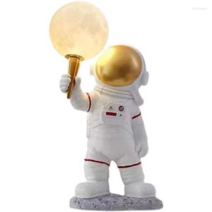 Lampes de table Nordic Space 3D Imprimé La Lune Astronaute PLA Résine Chambre À Côté De La Veilleuse Led