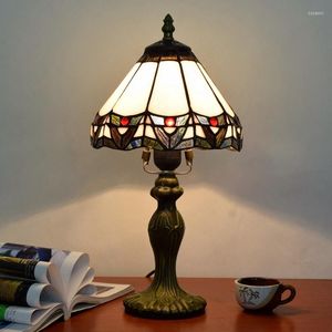 Tafellampen Noordelijke gebrandschilderd glaslamp Tiffany slaapkamer bedkamer woonkamer eetkamer eethuis vintage led nacht lichte woning decor