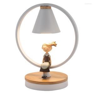 Tafellampen Noordelijke werk bureaulamp bruiloftslichten foyer deco houten bed luminaria de mesa nacht lichte jongen meisje kind