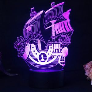 Lampes de table One Piece 3d Night Light Luffy Usb Charge 7/16 Couleur LED Lampe Décoration Intérieure Éclairage Vacances Cadeau D'anniversaireLampes De TableTab