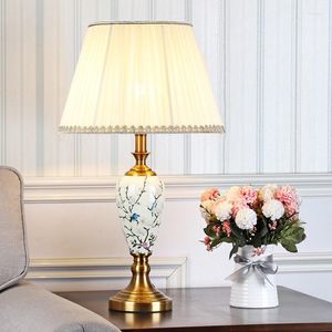 Lámparas de mesa ORY, lámpara de escritorio de noche de lujo, luz decorativa LED moderna de cerámica blanca para sala de estar, dormitorio, comedor, estudio, oficina