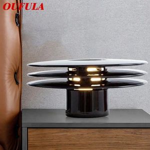 Lampes de table OUFULA MODERNE BLACK LED LED VINTAGE CRÉATION SIMPLICITÉ LIGNES DE BURE pour la maison Living Bedroom Decor