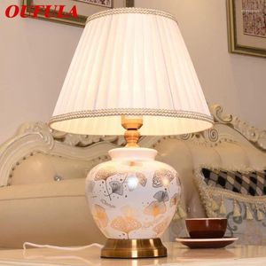 Tafellampen oufula moderne keramieklamp led creatief wit dimmende bureaulichten decor voor huis woonkamer slaapkamer bed