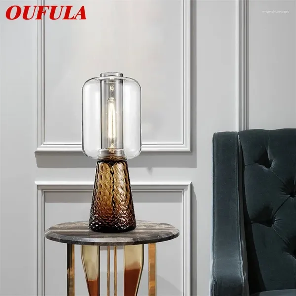 Lampes de table oufula Design moderne pour la chambre LED E27 Bureau simple Light Home Decorative Foyer Living El