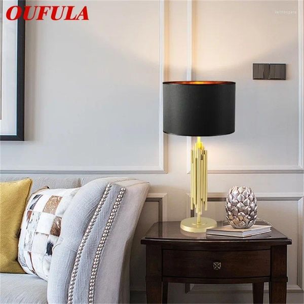 Lámparas de mesa OuFula Diseño de lámpara moderna Descripción LED Luz de lujo decorativo creativo de lujo para la sala de estar de dormitorio en casa Oficina
