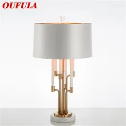 Lampes de table oufula lampe postmoderne LED créatif luxueux de bureau en marbre léger pour la maison décor de lit de chambre à coucher de chambre à coucher