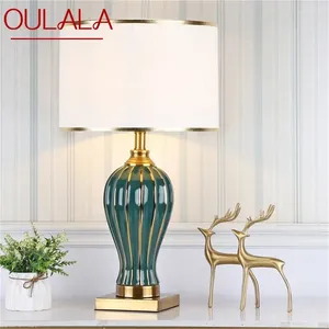 Lampes de table Ouala Lampe de bureau en céramique Dimmer LED Lumière de luxe contemporaine pour salon à la maison