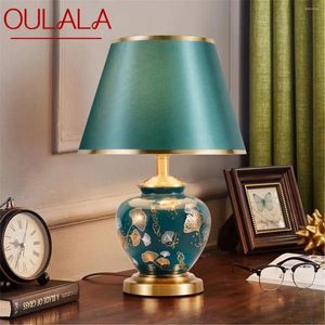 Tafellampen oulala moderne groene keramieklamp led creatief dimmende bureau lichtmode decor voor huis woonkamer slaapkamer